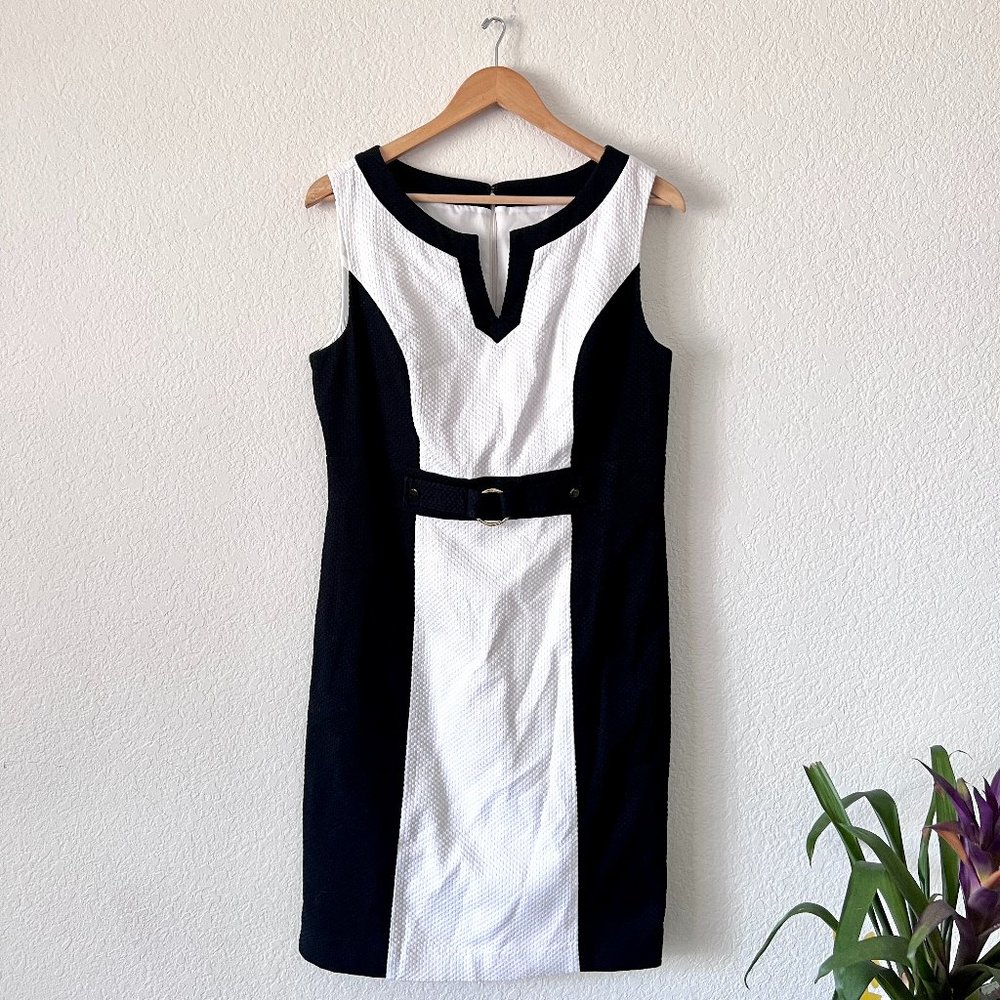 Ann Taylor Color Block Woven Sheath Hourglass Dress Size 10